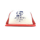 General Foods Pit Crew Picknick 1983 Modesto CA Truckermütze Kappe Druckknopflasche Herren Größe