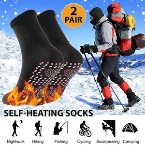 2pair Self-Heating Socks Tourmaline Magnetic Therapy Health Socks Foot Warmer - Picture 1 of 12