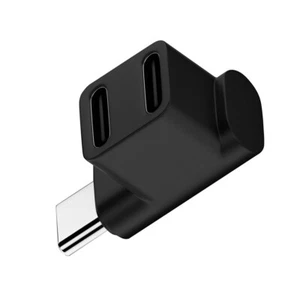 CABLECY Type C Male to Dual Female 10Gbps Up Angled Power Data Splitter Adapter - Picture 1 of 9
