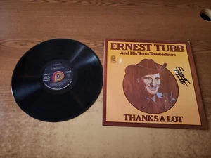 HAND SIGNED 1970s VG+ ERNEST TUBB Thanks A Lot LP33 - Picture 1 of 3