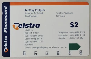 Australia Telstra $2 Business Phonecard Geoff Pridgeon Unused 1000ex Serial 997 - Picture 1 of 2