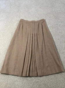 Vtg Harvest Time Tan Wool Skirt - No size, Waist 13”, Length 27” - Picture 1 of 3