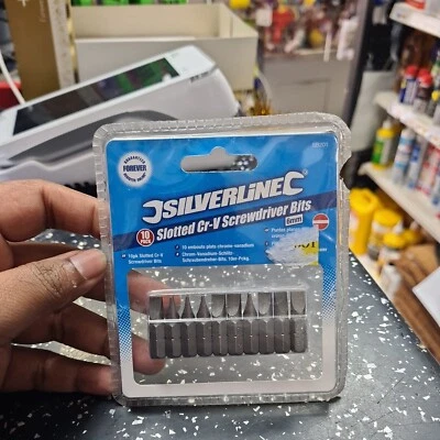 Slotted Cr-V Screwdriver Bits 6mm 10 Pack - Image 1 of 2