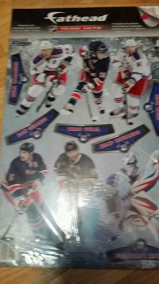 ¡NUEVO! NHL NEW YORK RANGERS, ¡JUEGO DE 6 JUGADORES FATHEAD COMPAÑEROS DE EQUIPO CALCOMANÍAS DE PARED! Foto 1 de 1