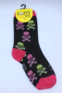 Foozys Kids Socks Crew Skulls and Crossbones Children Size 6-8.5 - Imagen 1 de 1