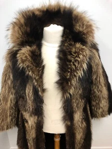 GENUINE RACCOON FUR COAT Jacket FOR MEN LENGTH 26’’ Sz.2XS (30) n.233 - Bild 1 von 6