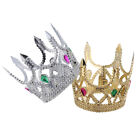 Gold Jeweled King & Queen Crowns for Costume Party & Events