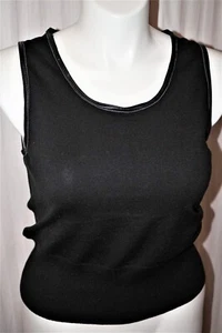 Michael Simon Sleeveless Tank Top solid knitted w/Trim artificial leather sz XL - Picture 1 of 3
