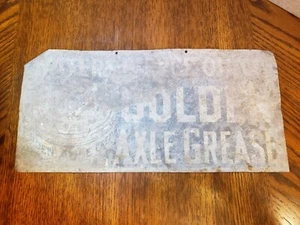 Antique Waters Pierce Oils - Golden Axel Grease metal sign - Super Rare - Picture 1 of 11