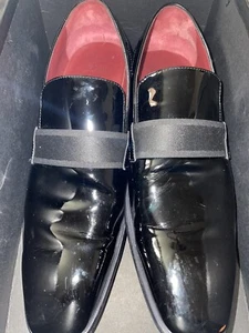 Hugo Boss Mellion Black Patent Leather Tuxedo Shoes Mens US 10 Formal NWOB - Picture 1 of 4