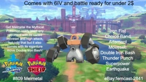 Pokemon Sword And Shield Shiny Melmetal 6IV Battle Ready Fast Delivery - Picture 1 of 6