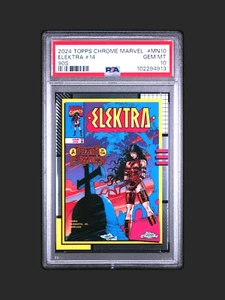 2024 Topps Chrome Marvel Elektra - 90s Classic Comic Cover MN-10 PSA 10 GEM MINT - Picture 1 of 2