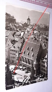 Alte AK Freiburg i. Br. Kaufhaus Schwabentor v. Münster 1958 gelaufen Postkarte - Bild 1 von 3