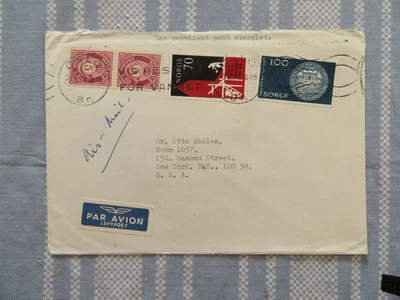 挪威航空邮件封面至美国 1971 — 第 1/2 张图片