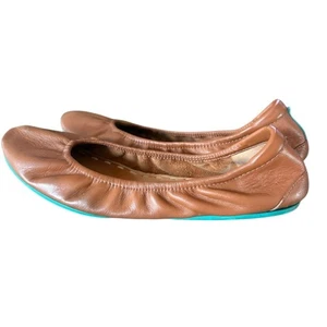 Tieks Brown Leather Ballet Flats Foldable Comfort Travel Ladies 9 - Picture 1 of 8