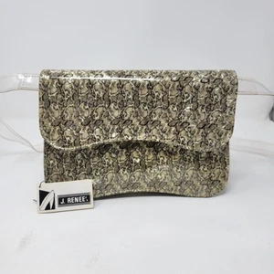 Vintage 80s Retro J. Renee Vinyl Plastic Crossbody Purse Handbag Fantasy Pearl S - Picture 1 of 14