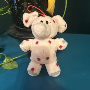 Rudolph Island Of Misfit Toys Pink Polka Dot Elephant 7" Plush Vintage 1998 - Picture 1 of 3