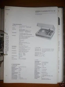 Service Manual Siemens RS 253 Turntable, ORIGINAL! - Picture 1 of 1