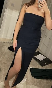Vesper Navy Tate Bodycon Midaxi Side Split Dress in size 8 - Picture 1 of 4