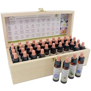 Complete set of 10ml Bach Flower Remedies By Crystal Herbs - In a Wooden Box - Picture 1 of 1