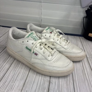 Sneakers tennis vintage Reebok donna Club C 85 taglia 8 gesso - Foto 1 di 8