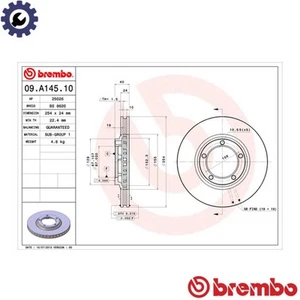 2x BRAKE DISC 09.A145.10 FOR HYUNDAI H-1/STAREX/Bus/Van/Platform/Chassis 2.5L - Picture 1 of 7
