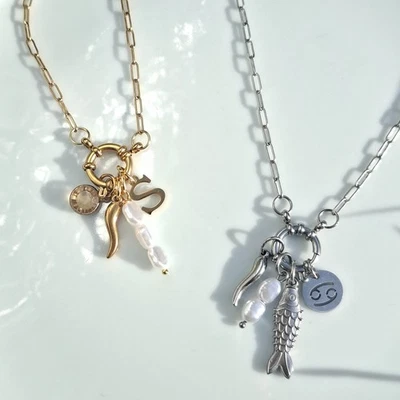 Colar Berloque Mosquetão Personalizável Prata ou Ouro, Presente de Natal, Significativo - Imagem 1 de 4