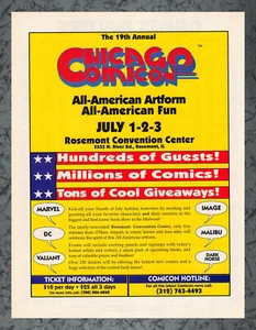 Chicago Comicon 19 luglio 1-2-3 1994 stampa annuncio vintage arte a 1994 - Foto 1 di 1