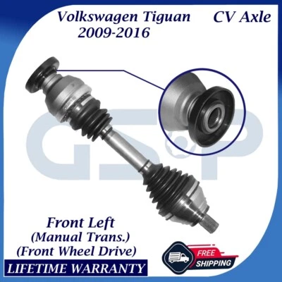 Eje CV delantero izquierdo GSP OEM para Volkswagen Tiguan 2009-2016 2x2 transmisión manual Foto 1 de 4