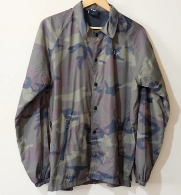 Chaqueta cortavientos Huf camuflada forrada a presión para hombre M #p93-18 Foto 1 de 4