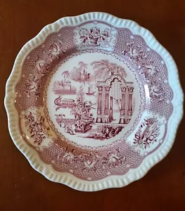 SPODE Archive Collection Regency Series PAGODA 11" Dinner Plate Cranberry Red - Picture 1 of 6