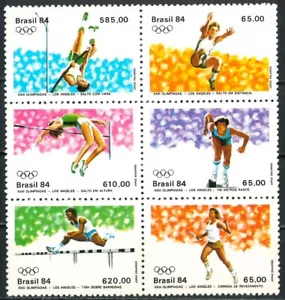 BRAZIL 1984 Olympic Games - Los Angeles, USA - Block of 6 - MNH - Picture 1 of 2