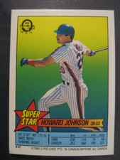 1989 OPC O-PEE-CHEE MINI SUPER STAR STICKER BACK HOWARD JOHNSON #41