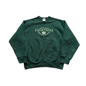 VINTAGE PRO LAYER GREEN BAY PACKERS SUPER BOWL CHAMPIONS CREWNECK SWEATER L - Picture 1 of 7