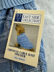 East Side Collection Blue Chenille Cable Knit Sweater Small/Medium NWT - Picture 1 of 11