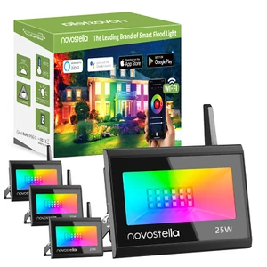 Novostella 25W RGB LED Flood Light Outdoor Spotlight 2/4/6 Packs for Garden Yard - Picture 1 of 13