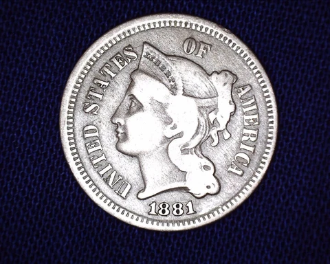 1881 3 Cent Piece Circulated Very Nice Details  #TR105 Cover