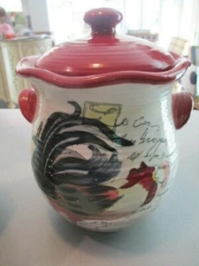 Large Canister Le Rooster by Susan Winget Certified International Cookie Jar - Imagen 1 de 8
