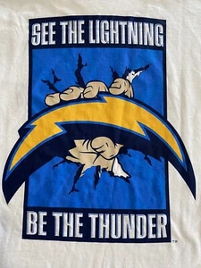 San Diego Chargers One Charge Herren T-Shirt XL weiß Fruit Loom Tee NFL Vintage - Bild 1 von 11