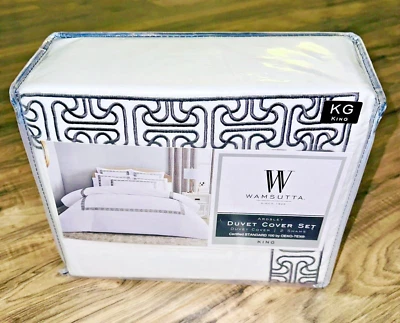 3-Pc Wamsutta Ardsley Embroidered King Duvet Cover Set Eiffel Tower Dark Gray - Photo 1/2