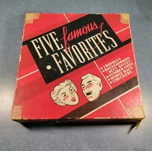 Vintage Five Famous Favorites 1943 Tripoley Backgammon Checkers Horse Race + - Picture 1 of 17