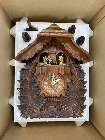Vintage 90s M.I. Hummel and Danbury Mint Bavarian Cuckoo Clock Black Forest NEW Cover