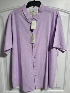 Report Collection Men's Lavender XXL Linen Blend Dress Shirt Button Up Collar - Picture 1 of 4