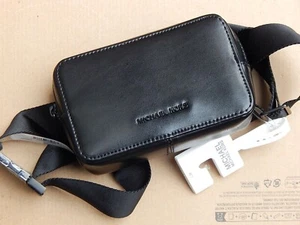 MICHAEL KORS WAIST BAG FANNY PACK BELT BAG BLACK GENUINE LEATHER NEW AUTHENTIC - Picture 1 of 12