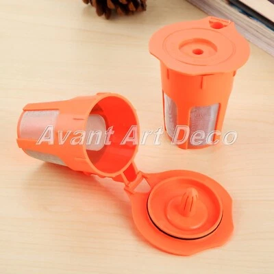2Pcs Reusable K-Carafe Orange Coffee Filters Pods Cup For Keurig 2.0 i Cafilas - Image 1 of 4