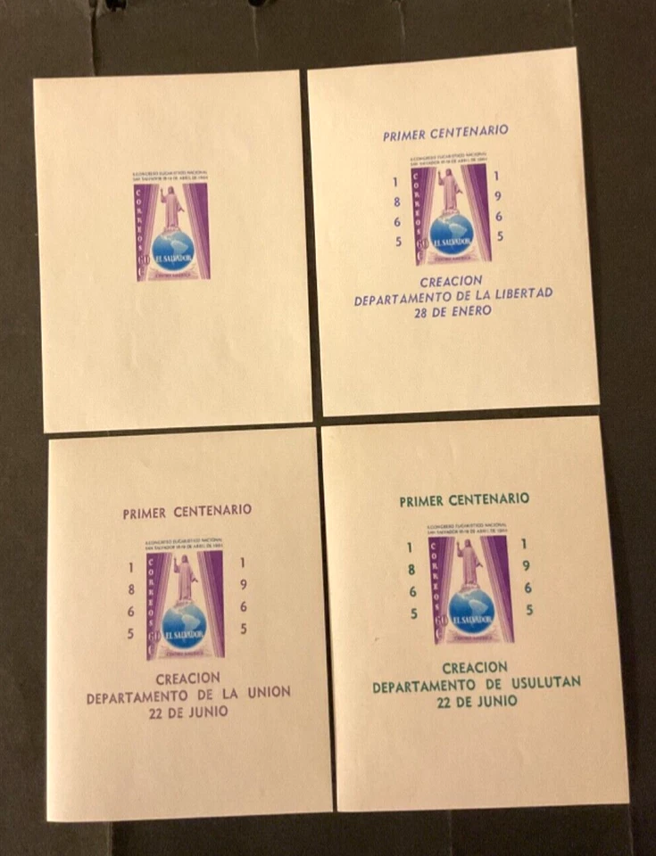 El Salvador Scott #746 & 746a-c nunca articulado - Imagem 1 de 1