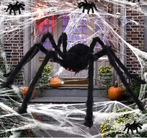 200CM Hairy Giant Spider Halloween Prop Haunted House Party In/Outdoor Decor - Picture 1 of 9