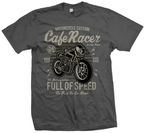 T-shirt moto personalizzata Cafe Racer - Go Fast or Go Home - T-shirt biker - Foto 1 di 5