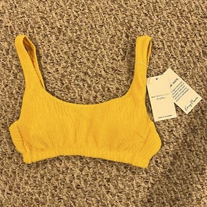 Kenny Flowers Bikini Top Womens Capri Yellow Large New - Picture 1 of 6