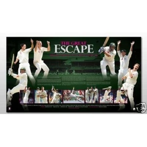 GREAT ESCAPE AUSTRALIA V PAKISTAN LIMITED EDITION CRICKET PRINT HUSSEY JOHNSON - Picture 1 of 1